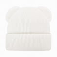 thumbnail image 1 of enyan Kids Baby Girls Boys Toddler Winter Hat with Bear Ear Infant Newborn Beanie Warm Knit Hat Cold Weather Outdoor Cap,White,6-36 Months, 1 of 7