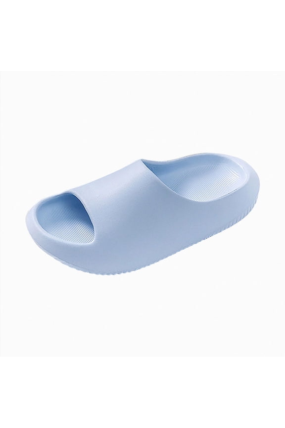 Kids Cloud Slides for Boys Girls, Super Soft Comfy Beach Pool Slippers Non-Slip Waterproof Shower Sandals Blue,Size 4