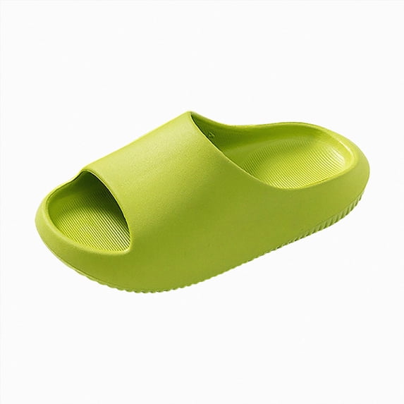 enyan Kids Cloud Slides for Boys Girls, Super Soft Comfy Beach Pool Slippers Non-Slip Waterproof Shower Sandals Green,Size 2