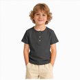 thumbnail image 1 of enyan Kids Cotton T-shirts Short Sleeve Crew Neck Basic Layer Tees Solid Color Summer Tshirts for Boys Girls（Dark Gray,5-6 Years）, 1 of 7