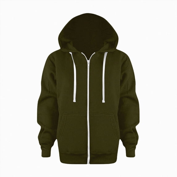 enyan Kids Fall Winter Hoodies Soft Zip Up Solid Sweatshirt with Pockets Lightweight Casual Coat Jacket for 3-12T Boys and Girls AG,6-7 Years