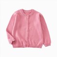 thumbnail image 1 of enyan Kids Fall Winter Sweaters Cardigan Cotton Button Up Knit Long Sleeve Jacket Boys Girls Sweatshirt（Pink,3-4 Years）, 1 of 5