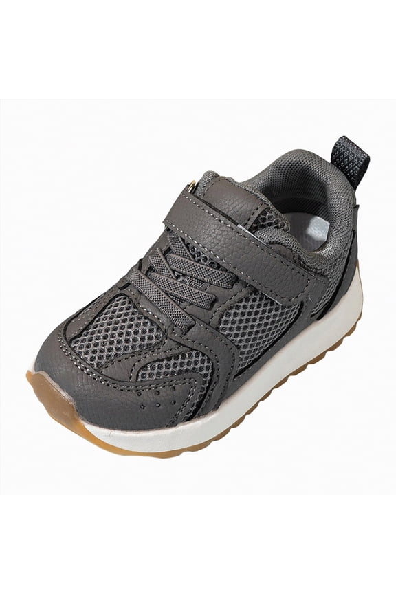 Kids Shoes Boys Girls Tennis Shoes Kids Lightweight Breathable Sneakers Lace-up Running Athletic Shoes,Grey,Size 6