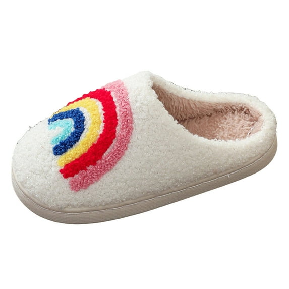 enyan Kids Slippers Toddler & Kids Boys or Girls Character Plush Slippers(White,10.5)