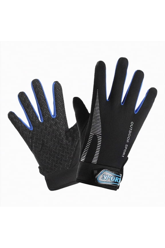 Kids Sport Cycling Glove, Non-Slip Boys Girls Kids Fishing Gloves for Child Cycling Climbing Riding Biking Outdoor Sports,Blue,6-11 Years