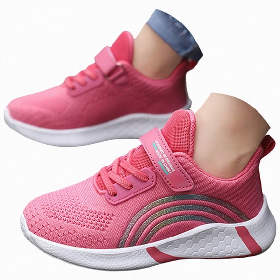 enyan Kids Toddler Shoes Boys Girls Athletic Running Shoes Air Cushion Sneakers Toddler Shoes Girl,Watermelon Red,Size 3