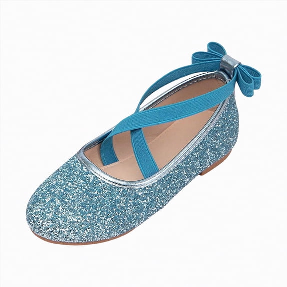 enyan Leather Kids Sandals - Natural Cork Footbed Non-Slip Slides for Kids - Lightweight Girls Sandals - Water-Resistant Girls Sandals Girls Summer Sandals,Sky Blue,Size 2