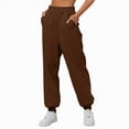 thumbnail image 1 of enyan Lightweight Sweatpants Women Sweatpants Women with Pockets Loose Lightweight Stretch Yoga Lounge Pants Comfy Drawstring Workout Jogging Pants Brown,XXL, 1 of 6