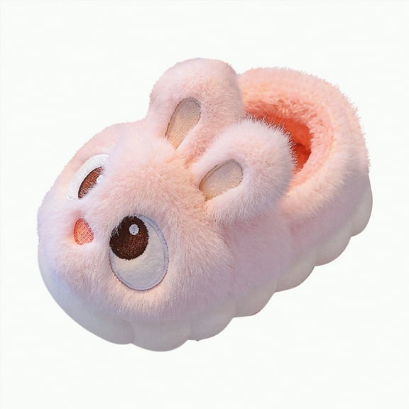 enyan Little Girl Slippers Kids Girls Boys Slippers Soft Curly House Shoes Memory Foam Non-Slip Indoor Outdoor Slippers Pink,Size 12