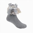 thumbnail image 1 of enyan Little Girls Cotton Lace Ruffle Princess Style Dress Socks Grey,7-8 Years, 1 of 5