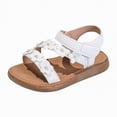 thumbnail image 1 of enyan Little Girls Sandals,Girls Sandals Summer Flats Dress Sandals Shoes Toddler/Little Kid,Clear,Size 1, 1 of 7