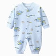thumbnail image 1 of enyan Newborn Baby Boys Girls Pajamas Cotton Cute Print Button Sleepwear PJS for 0-18 Months Baby(Blue,12-18 Months）, 1 of 4