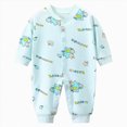 thumbnail image 1 of enyan Newborn Baby Boys Girls Pajamas Cotton Cute Print Button Sleepwear PJS for 0-18 Months Baby(Mint Green,12-18 Months）, 1 of 4