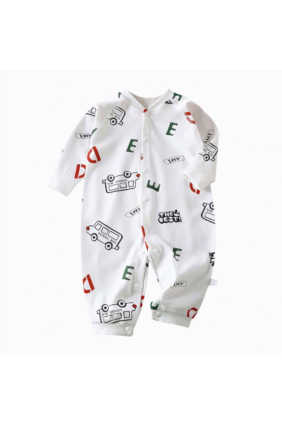 Newborn Baby Boys Pajamas Cotton Print Long Sleeve Button Onesie Sleepwear Romper Size 3M 6M 12M 18M 2T 3T(Red,12-18 Months )