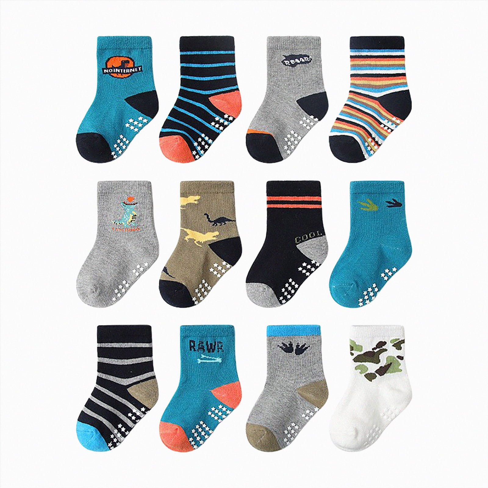 enyan Non Slip Toddler Socks with Grippers 12 Pairs Non Skid Ankle enyan Non Slip Toddler Socks with Grippers 12 Pairs Non Skid Ankle