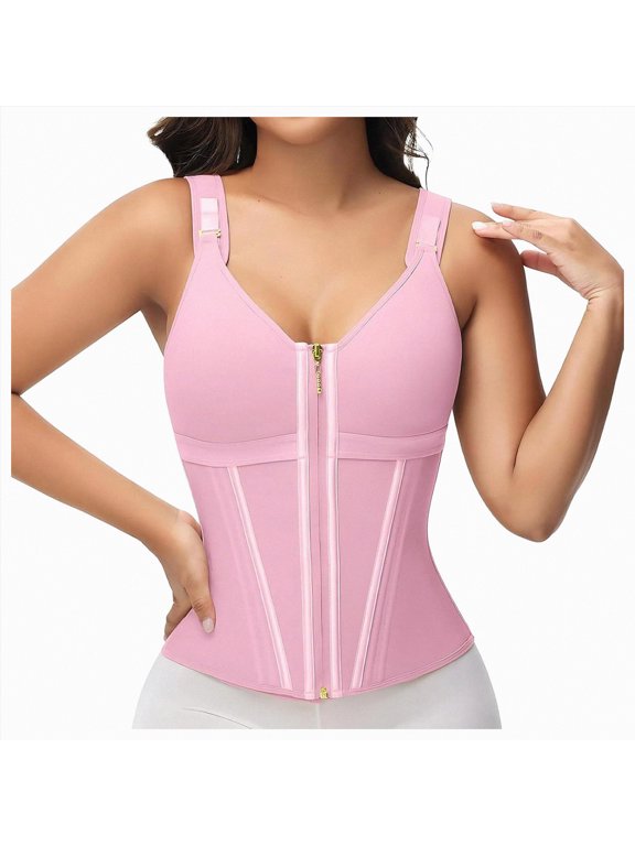 Open Bust Shapewear Tummy Control Bodysuits for Women Seamless Compression High Waisted Body Shaper Pink,XS