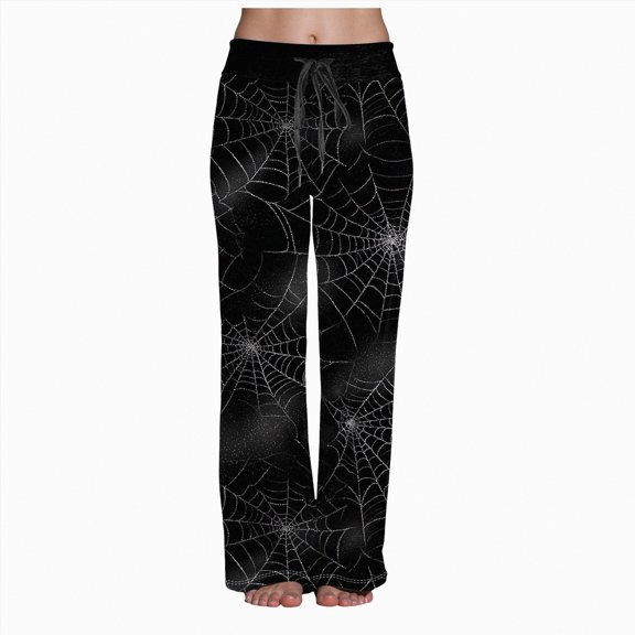 enyan Pj Pants Women Women's Casual Halloween Print Trousers Comfortable Everyday Wear Stylish Fall Fashion Pants For All Occasions Black,M