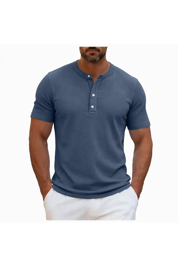Polo Tee for Men,Men's Big & Tall Short Sleeve Quick-Dry Crew Neck T-Shirt - Gym Workout Athletic Running Tee (Navy,L)