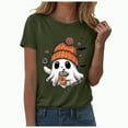 thumbnail image 1 of enyan Printing Crew Neck Shirt Funny Family Party Celebration Short Sleeve Tee Cute Ghost Pumpkin Graphic Graphic Tops Women Halloween Shirt AG,S, 1 of 5