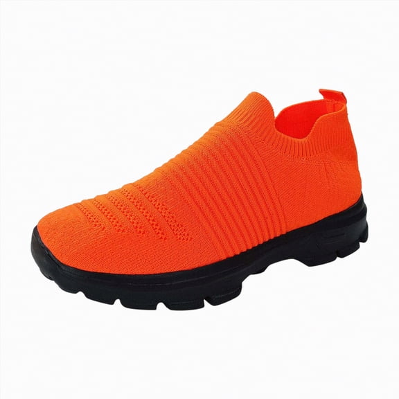 enyan Running Shoes Women Sneakers for Women Walking Shoes Non Slip Lightweight Casual Breathable Tennis Shoes Work Shopping Travel Orange,Size 7