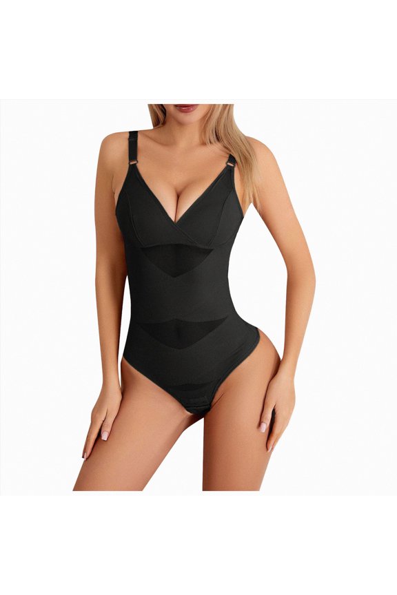 Shapewear Tummy Control Seamless Bodysuit Hip Enhancer Body Shaper for Women Black,XXL