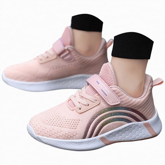 enyan Shoes for Girls Kids Toddler Shoes Boys Girls Athletic Running Shoes Air Cushion Sneakers,Pink,Size 2