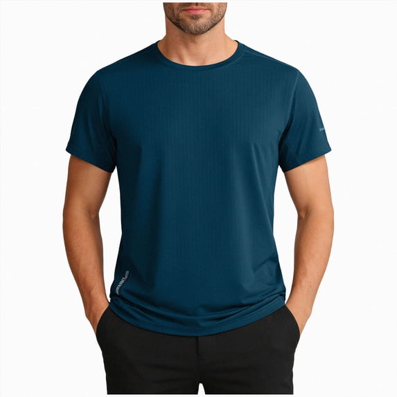 enyan Skin-Friendly Soft Fabric Daily Shirts Men's Cotton Crewneck T-Shirts Short Sleeve Plain Tee Moisture Wicking Casual Tshirts Solid Color (Dark Green,XXXXXL)
