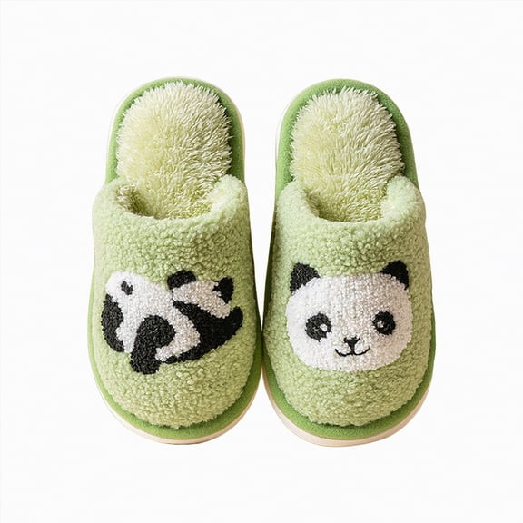 enyan Slippers for Toddler Girls Slippers Girls Boys Fuzzy House Slippers Warm Memory Foam House Shoes Soft Plush Bedroom Slippers Slides Indoor Outdoor Green,Size 3