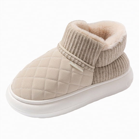 enyan Slippers Women House Slippers for Women Soft Warm Fuzzy Slippers Women Home Womens Slipper Shoes for Indoor Beige Size 6