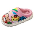thumbnail image 1 of enyan Slippers for Kids Boys Slippers with Rubber Soles for Girls Boys Home Plush Shoes Indoor Anti Slip Cute Warm(Pink,32), 1 of 7