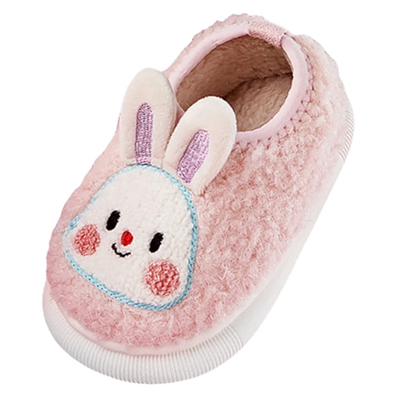 enyan Slippers for Kids Girls Indoor Fuzzy Winter Animal Plush Slippers for Boys Girls(Pink,9)