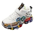 thumbnail image 1 of enyan Sneakers Kids Kids Shoes High Top Youth Fashion Sneakers Girls Casual Sports Shoes Breathable Comfortable Boys Sneakers(White,11), 1 of 5