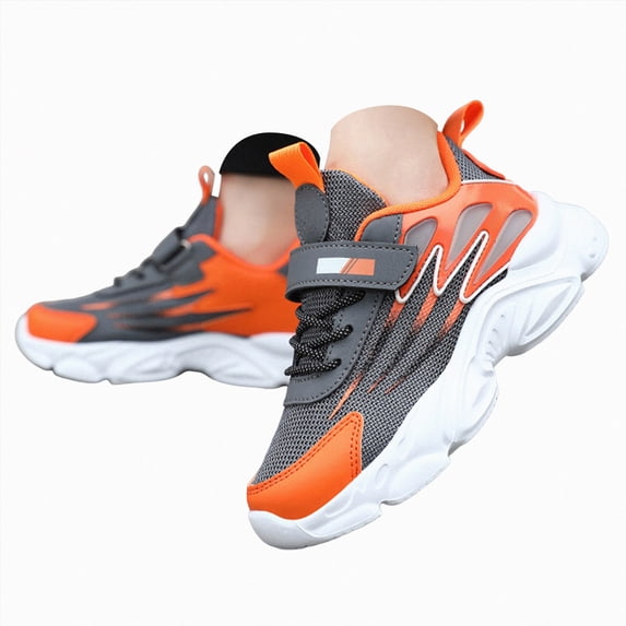 enyan Sneakers for Boys Running Shoes Lightweight Sport Girls Running Shoes (Toddler/Little Kid/Big Kid) Orange,11