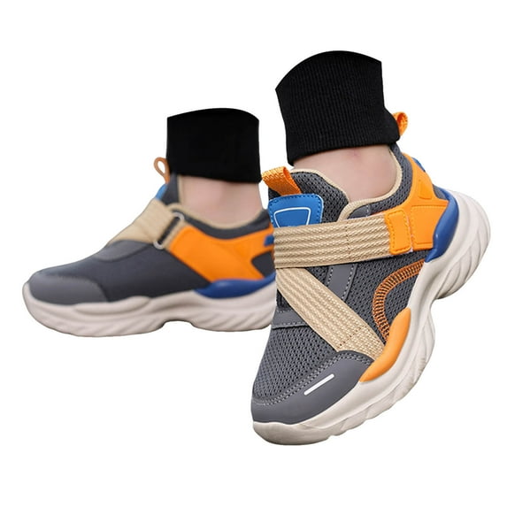 enyan Sneakers for Kids Wide Little Kids Shoes Slip On Girls Sneakers for Running Athletic Walking(Dark Gray,3)