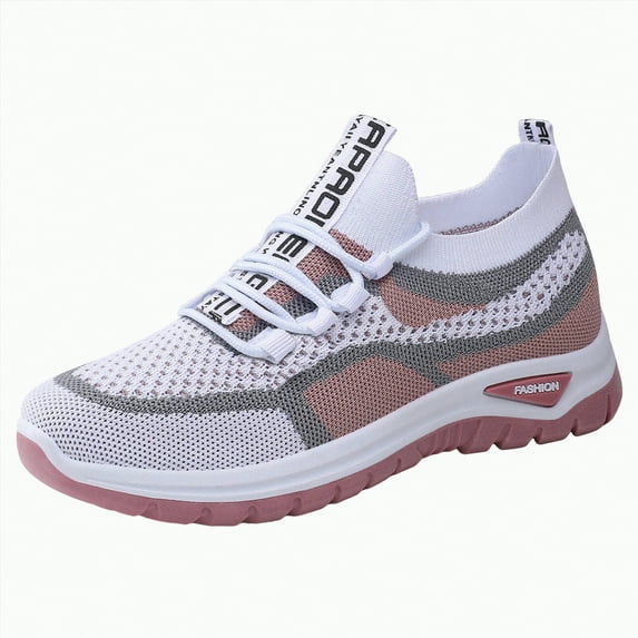 enyan Sneakers for Women Walking Shoes Non Slip Lightweight Casual Breathable Tennis Shoes Work Shopping Travel Womens Sneaker Pink,Size 7.5