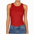 thumbnail image 1 of enyan Spaghetti Strap Tank Top Womens Ladies Ribbed Thick Strap Racerback Tight Slim Fitted Sporty Workout Tank Tops,Red,XXL, 1 of 7
