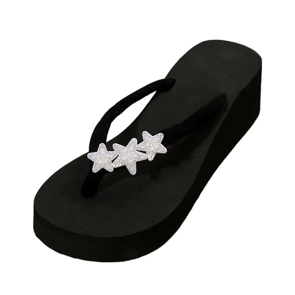 enyan Summer Slippers for Women Womens Arch Support Flip Flops Ladies Comfort Lightweight Soft Yoga Mat Cushion Walking Thong Sandals,Black,Size 8.5