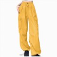 thumbnail image 1 of enyan Sweatpants Women Pants for Women High Waisted Casual Pants Baggy Stretchy Wide Leg Yellow,Yellow, 1 of 4