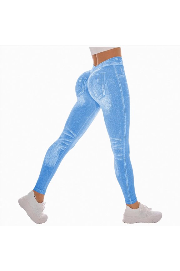 Sweatpants Women Workout Leggings 25" - High Waisted Pilates Gym Athletic Womens Yoga Pants Buttery Soft,Light Blue,S