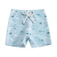 thumbnail image 1 of enyan Swim Trunks Hawaiian Bathing Mesh Lining Suit Swimsuits Beach Shorts with Pockets,Sky Blue,12-18 Months, 1 of 4