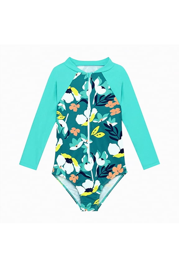 Swimsuits for Girls Girl's Leopard Print Cut Out Waist Scoop Neck One Piece Swimsuit,Mint Green,6-7 Years