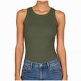 thumbnail image 1 of enyan Tank Tops for Women Womens Ladies Ribbed Thick Strap Racerback Tight Slim Fitted Sporty Workout Tank Tops,AG,M, 1 of 7