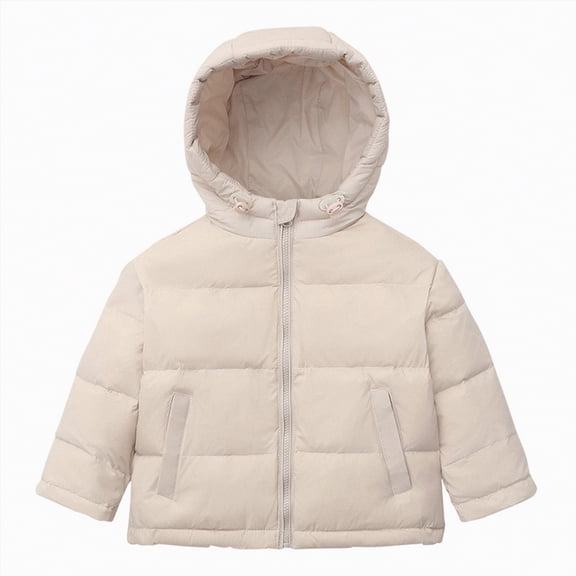 enyan Todd'ler Fleece Jacket B'aby B'oys Gir'ls Hooded Zipper Long Sleeve Thick Warm Outerwear Jacket for Gir'ls White,10-12 Years