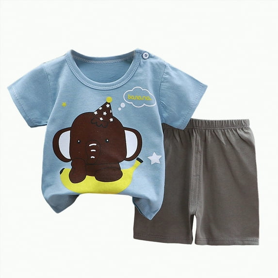 enyan Toddler Baby Boy Outfit Flag T Shirt Top Shorts 2Pcs Set Kids Boys Summer Patriotic Clothes toddler summer clothes Summer Toddler Boy Outfit,Light Blue,3-9 Months