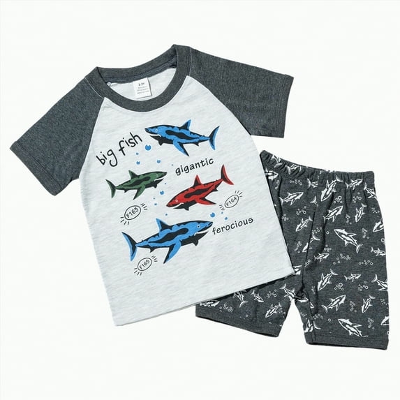 enyan Toddler Baby Boy's Summer Must Have Short Sleeve T Shirt and Comfortable Shorts 2 Piece Set for Outdoor Baby Clothes For Boys,Sky Blue,3-4 Years