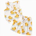 thumbnail image 1 of enyan Toddler Baby Boys Summer Outfits Short Sleeve Cartoon Print T-Shirt Tops & Shorts Sets 2Pcs Cute Baby Boys Cotton Summer Clothes For 1t 2t 3t 4t 5t 6t (12-18 Months,White), 1 of 7