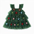 thumbnail image 1 of enyan Toddler Baby Girl Christmas Dress Star Sequin Layered Tutu Tulle Dress Girls Cake Smash Xmas Tree Dresses Green,4-5 Years, 1 of 7