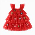 thumbnail image 1 of enyan Toddler Baby Girl Christmas Dress Star Sequin Layered Tutu Tulle Dress Girls Cake Smash Xmas Tree Dresses Red,2-3 Years, 1 of 7