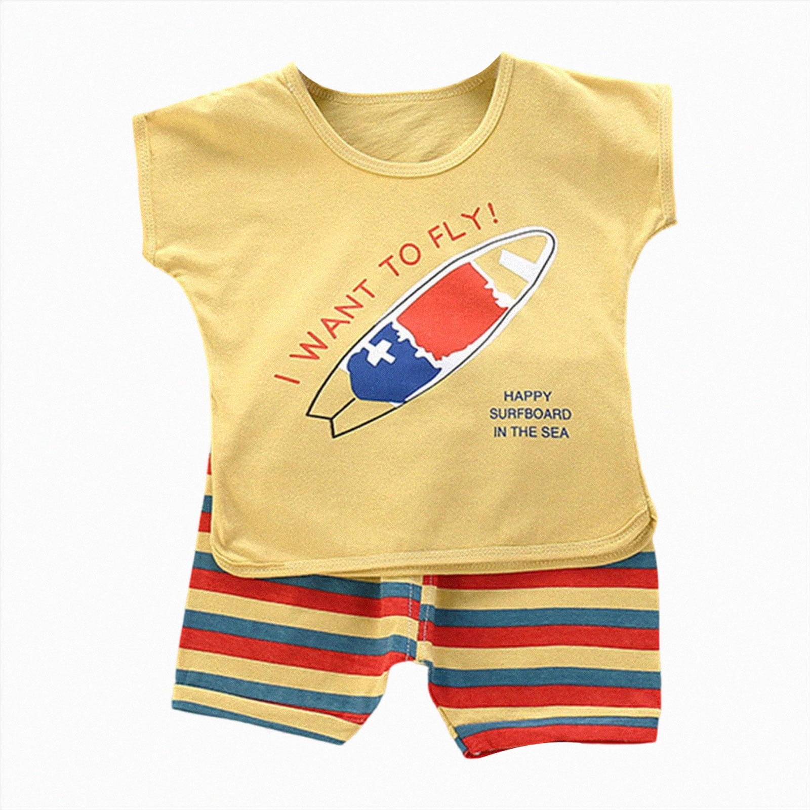 enyan Toddler Baby Girl Summer Clothes Outfit Funny Letter T Shirt Top ...