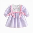 thumbnail image 1 of enyan Toddler Baby Girls Halloween Outfit Pumpkin Smocked Puff Sleeve A-Line Plaid Dresses Girls Fall Clothes Red,4-5 Years, 1 of 4